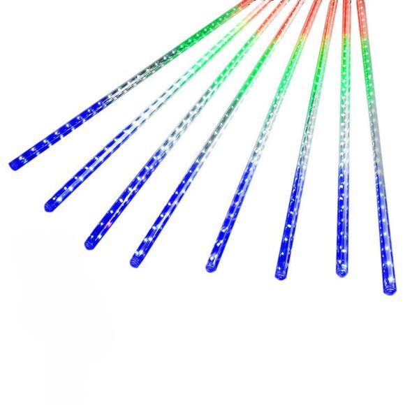 LED Shower Rain Lights 16 inches, 8 Tubes, 200 LEDs, Christmas Holidays Decorati - Picture 2 of 4